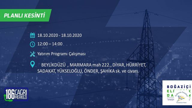 Beylikdüzü'nde Planlı Elektrik Kesintisi