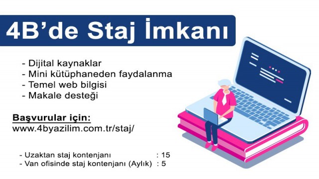 4B Yazılımdan öğrencilere staj desteği