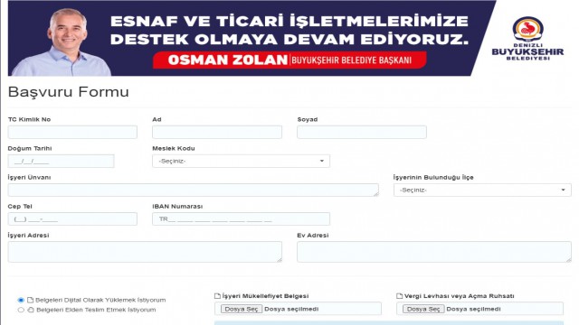 Denizli Büyükşehirin 10 bin esnafa destek başvuruları başladı