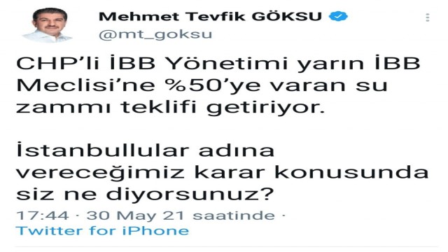 İBB yarın yapılacak İSKİ Genel Kuruluna şok bir zam teklifi ile geliyor