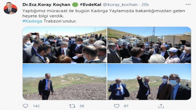 Kadırga Yaylası ile ilgili paylaşımı tepkiye neden oldu