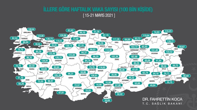 Karadenizde 2 ilde vakalar arttı, 16 ilde düştü