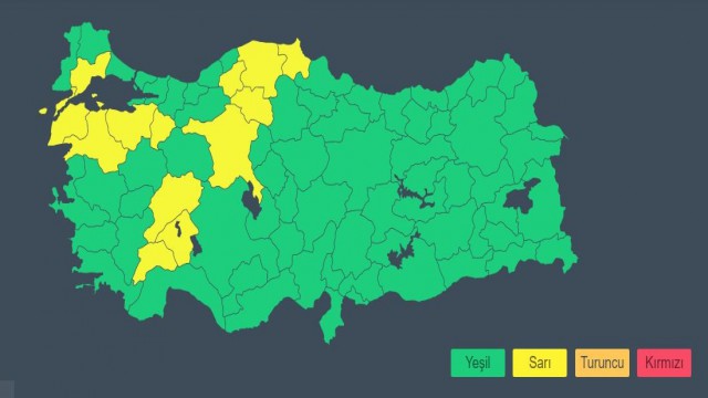 Meteoroloji sarı kodla uyardı: 13 ile kuvvetli yağış uyarısı