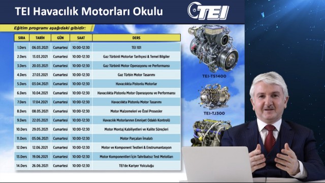 TEI Havacılık Motorları Okulu devam ediyor